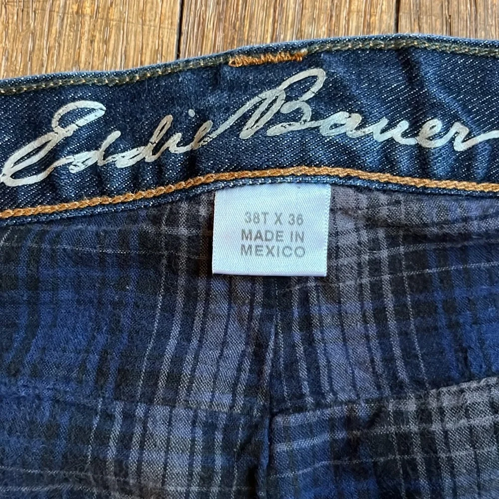 Eddie Bauer jeans flannel lined straight leg 38 x 36 tall - Picture 6 of 14